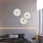 applique murale moderne blanche doré rayures concentriques éclairage led mur fixé chambre salon étude