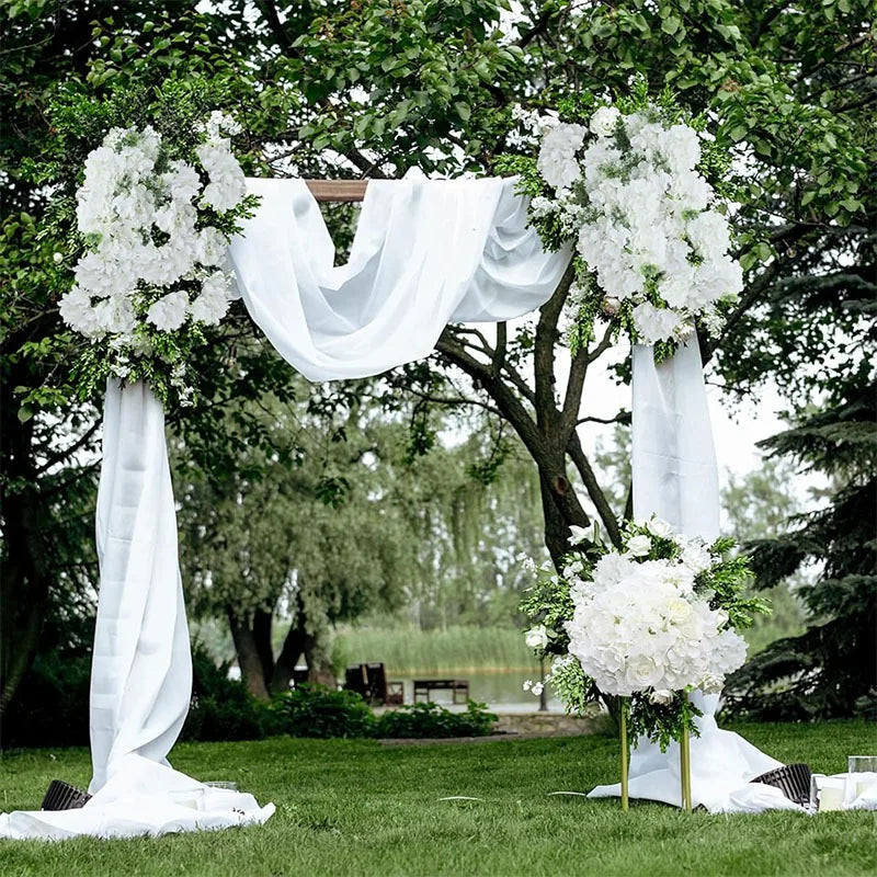 décoration intérieure moderne bouquet artificiels hortensias blanc soie 50 tiges vase translucide