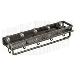 étagère murale adhésive noir acier inoxydable salle bain moderne clips magnétiques rangement douche