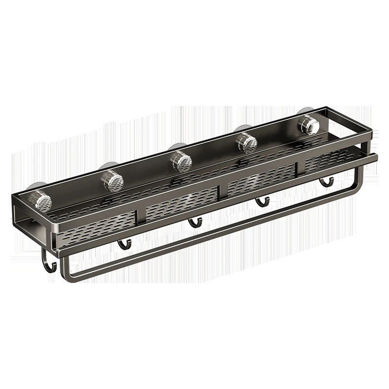 étagère murale adhésive noir acier inoxydable salle bain moderne clips magnétiques rangement douche