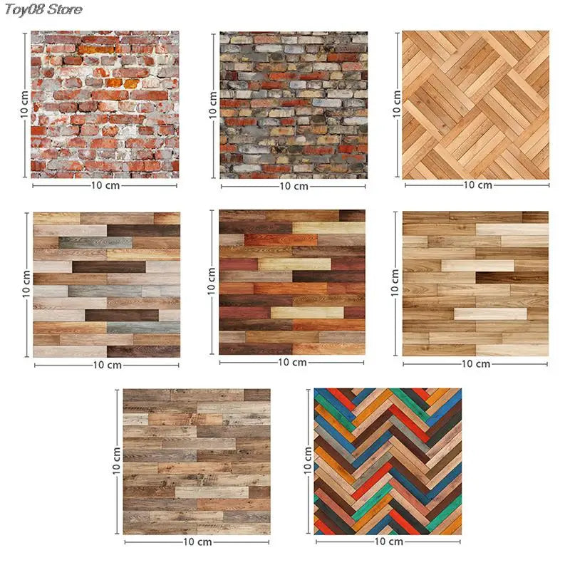 autocollant mural moderne parquet brique géométrique multicolore adhésif décoration intérieure