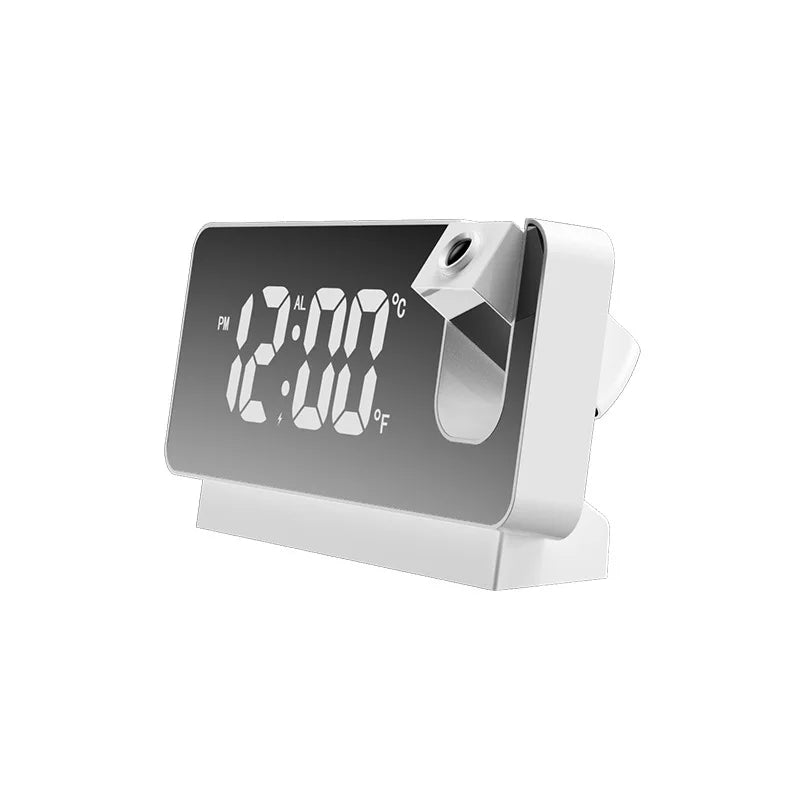 projecteur réveil numérique projection miroir écran led moderne calendrier luminoise radio