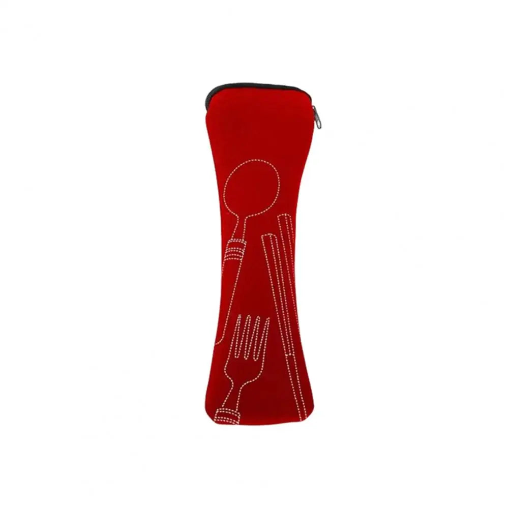 sac rangement couverts fourchettes cuillères couteaux polyestor rouge noir bleu rose vert simple moderne