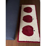tapis apple motif doux polyester blanc rouge moderne antidérapant intérieur salon chambre