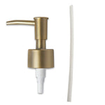 distributeur savon liquide chrome doré moderne élégant tuyau flexible bouchons remplissage transparent