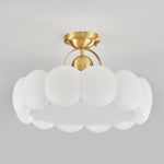 lampe suspendue moderne blanche dorée texture ondulée intérieur chambre étude télécommande led