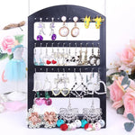 organisateur bijoux noir moderne porte boucles oreilles clips transparent 19x12.5 cm