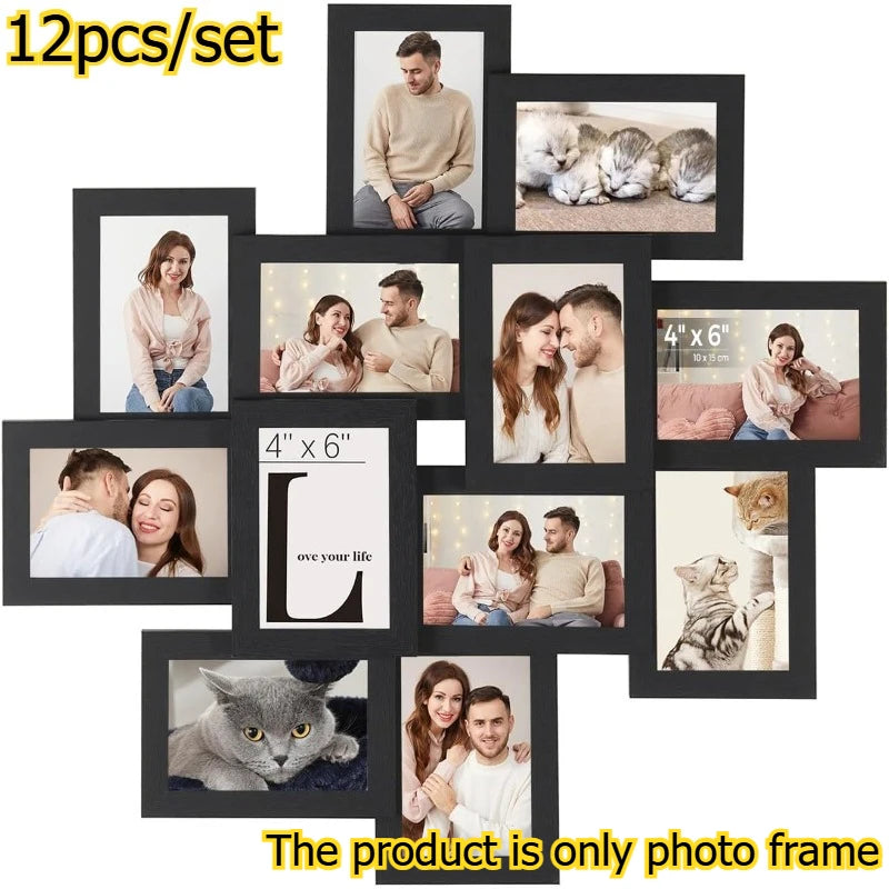 cadres photo moderne bois aspect vieilli verre protégé noir beige marron contemporain