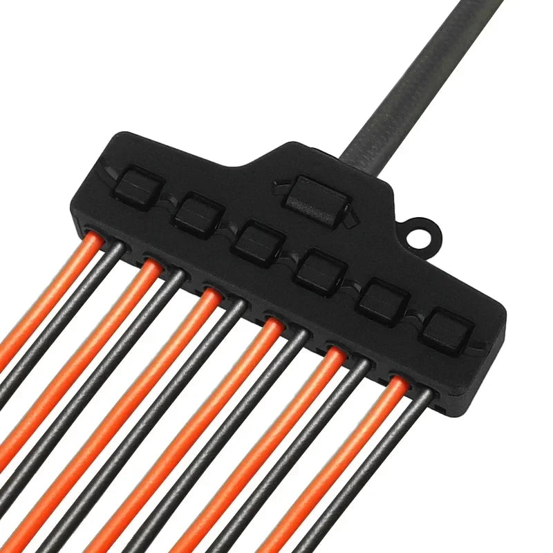 séparateur câbles distributeur ports ports bloc distribution électrique moderne fixations cables noirs oranges basse