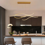 suspension lumineuse moderne or noir ampoules led ondulées 30w 60w remote dimming