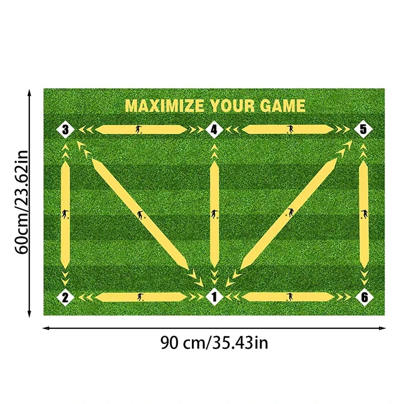 tapis entraînement football antidérapant pliable gazon synthétique motifs graphiques vert blanc jaune ludique sportif