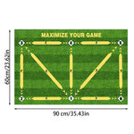 tapis entraînement football antidérapant pliable gazon synthétique motifs graphiques vert blanc jaune ludique sportif