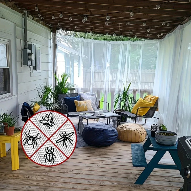 filet anti moustiques transparent blanc noir semi extensible patio jardin campement voyage bohème contemporain