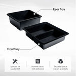 boîte rangement central tesla model noir texture flanelle pratique silicone moderne