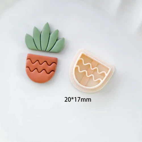 moules biscuits cactus motifs géométriques pots différents couleurs vert beige marron rose modernes