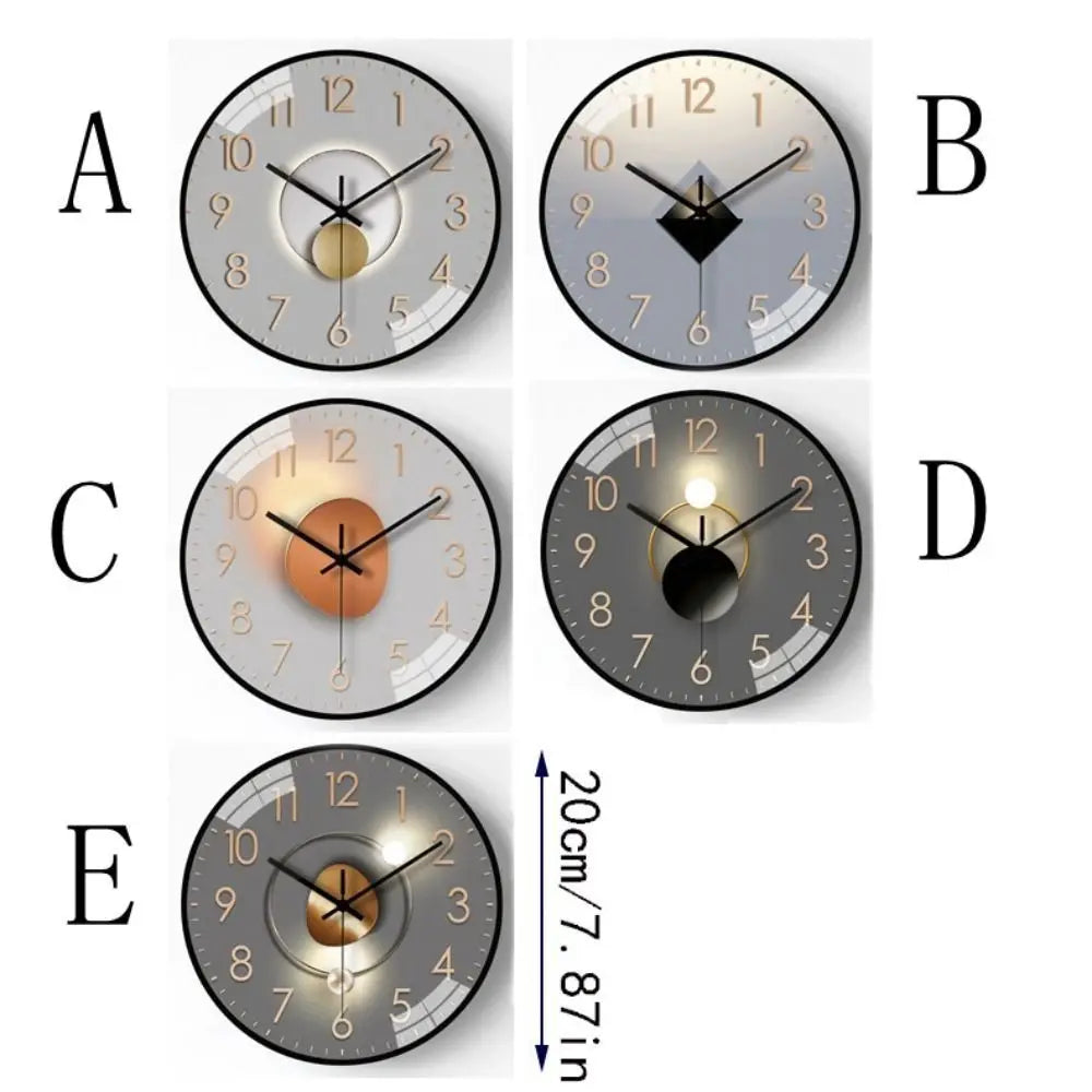 horloge murale moderne gris noir doré géométrique circulaire minimaliste quartz