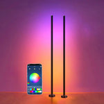 lampe sol led noir multicolore synchronisation musique télécommande application controle moderne minimaliste