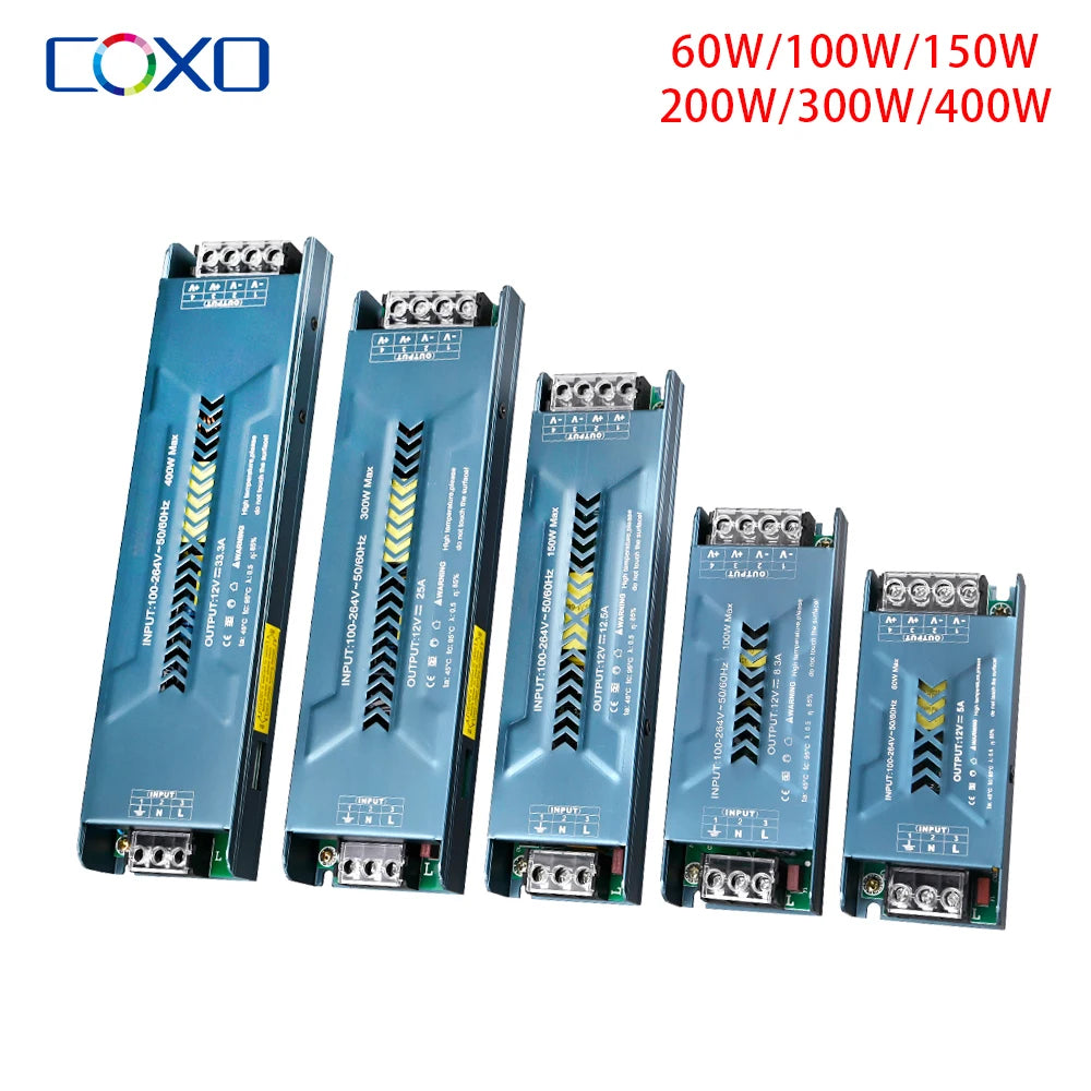 Transformateur lumière LED 12V 24V 60W 100W bleu moderne sans bruit fixations