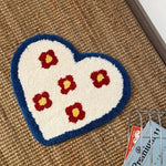 tapis coeur motifs floraux moderne polypropylène imperméable antidérapant salon chambre bleu violet