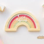 lettres bois arc ciel lettreboard moderne décoration festive planche messages messages colorés boîte rangement