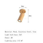 lampe spots bois naturel moderne murale éclairage maison entrée 90 260V LED