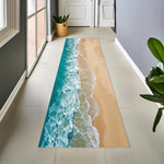 tapis couloir motif plage vagues turquoise moderne antidérapant extérieur decoration chambre
