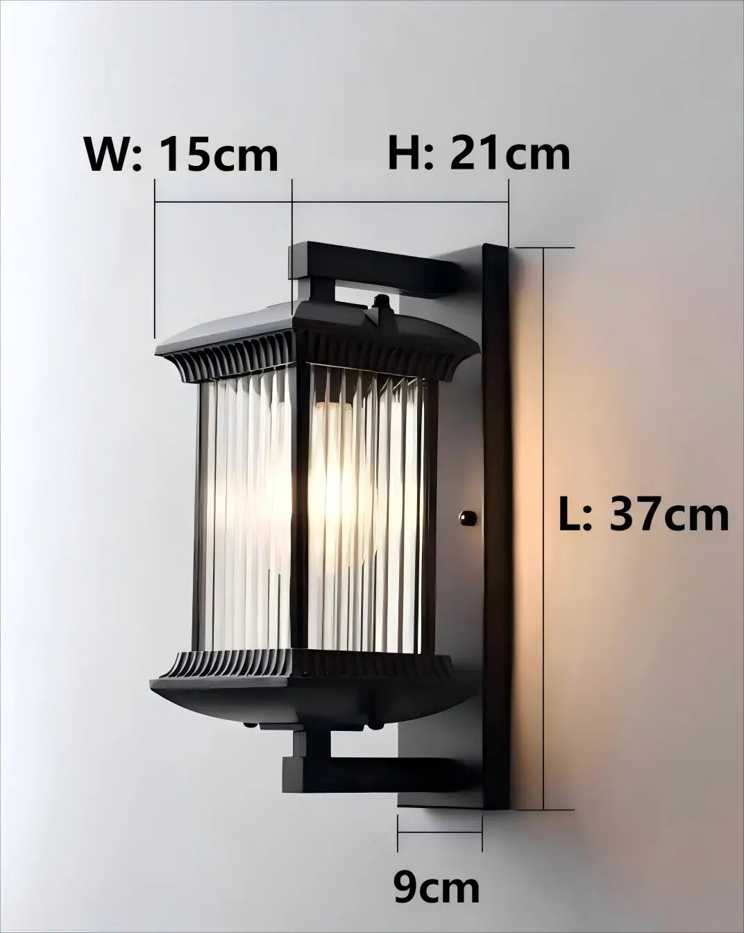 lumière murale extérieure ip65 étanche led aluminium noir classique rustique fixations murales éclairage maison