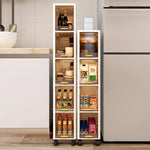 rangement mobile multi niveaux blanc transparent moderne roulettes echangement visible