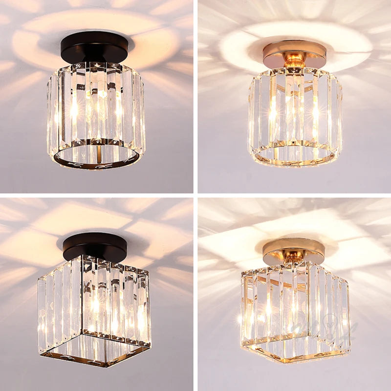 lampe cristal moderne élégante noir doré transparent 249 2000lm interrupteur bouton