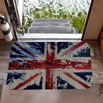 tapis sol rouge blanc bleu drapeau britannique texture grunge vintage antidérapant polyester
