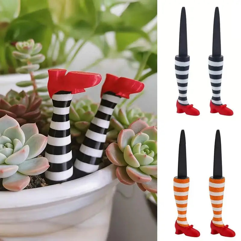 pieds décoratifs plantes rayures noires blanches rouges adhésifs fantaisistes extérieur