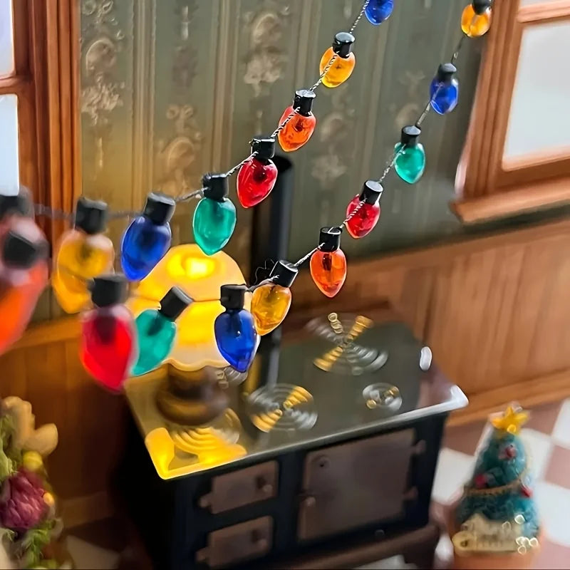 guirlande lumineuse 50cm led boules noel rouge vert bleu jaune clips noirs classique festive