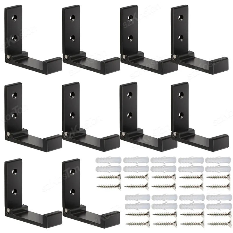support mural pliable moderne vis fixations noir crochets peignoirs salle bain cuisine gọn lại