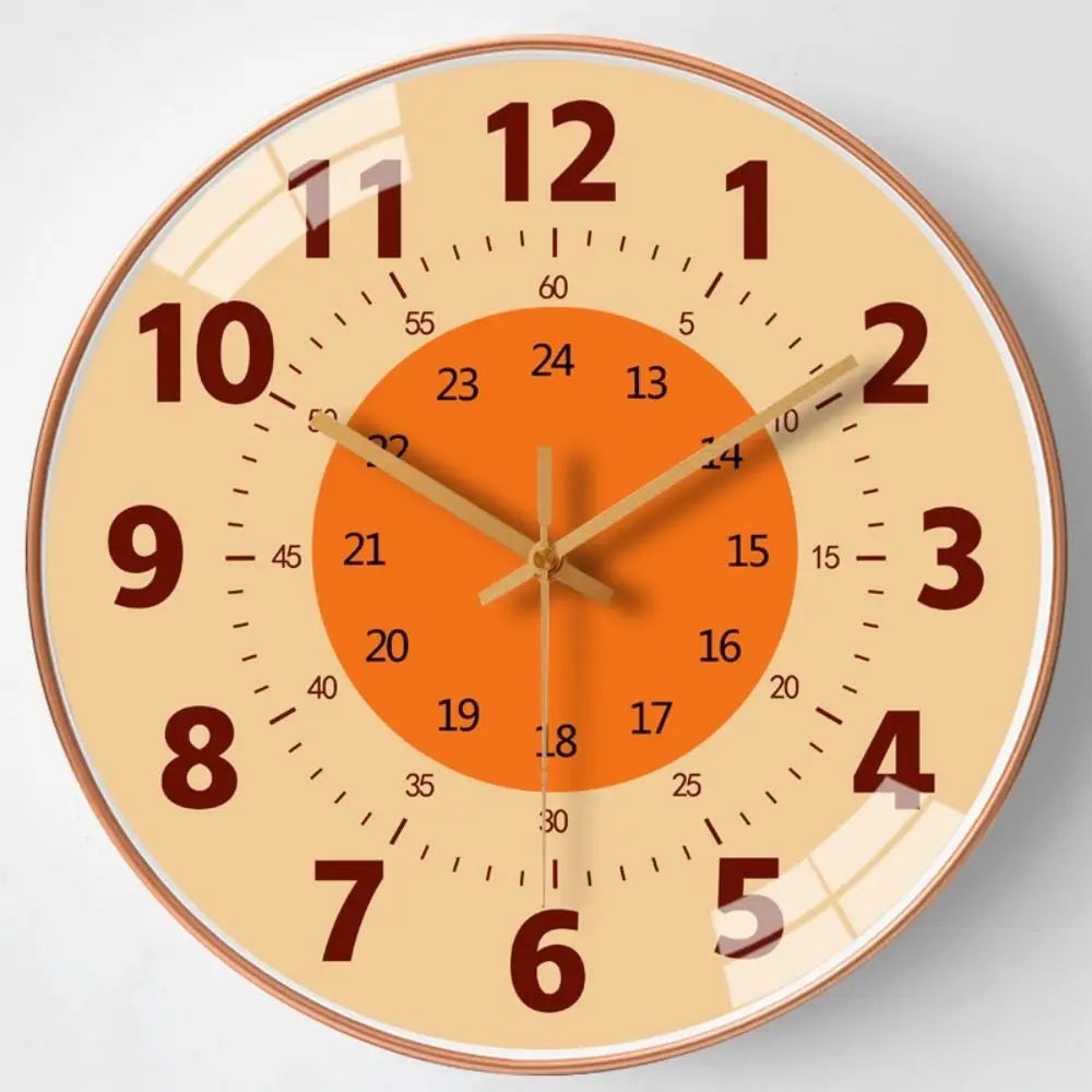 horloge murale silencieuse apprentissage dessin animé colorée enfants sections colorées motifs
