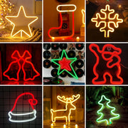 décoration lumineuse étoile père noël cloche sapin renne arc ciel moderne noel festive
