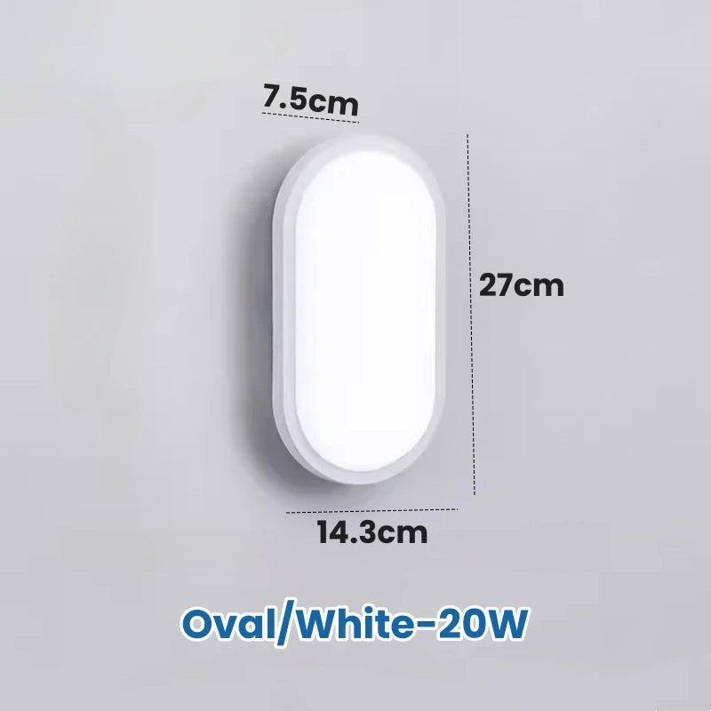 lampe murale moderne surface mounted extérieure led 15w 20w blanc ronde ovale étanche
