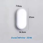 lampe murale moderne surface mounted extérieure led 15w 20w blanc ronde ovale étanche