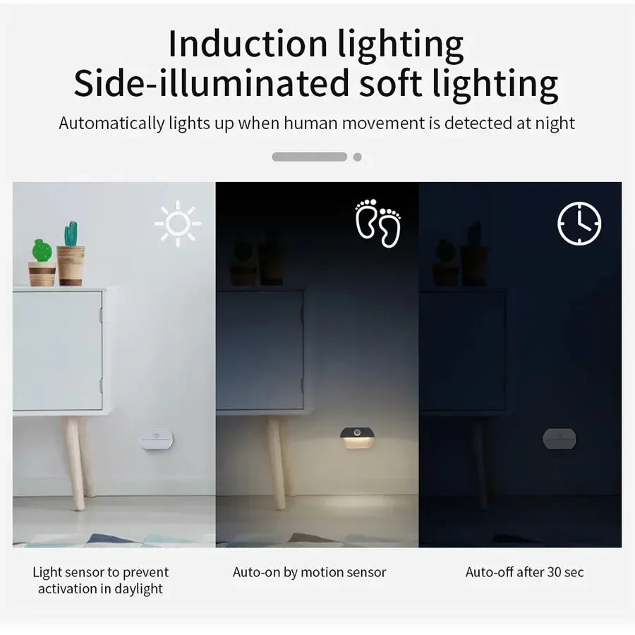 veilleuse led rechargeable usb blanc moderne batterie aaa adhésive flux lumineux minimaliste autonomie movement