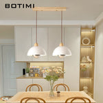 suspension lumineuse moderne ampoules blanc bois naturel rond mat opacité chaînes