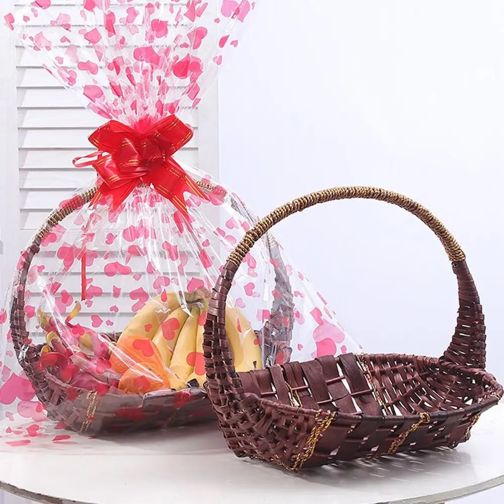 panier tressé marron blanc empilable rangement snacks bonbons classique rustique poignée intégrée tissage traditionnel