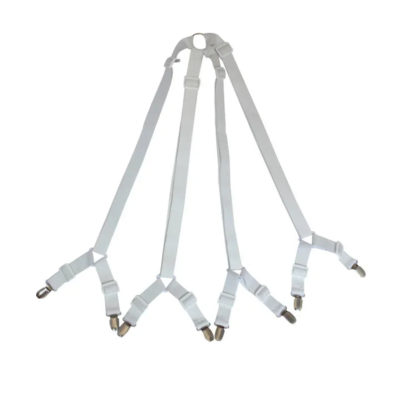 bretelles lit clips support drap noir gris fixations métal triangles ajustables adultes