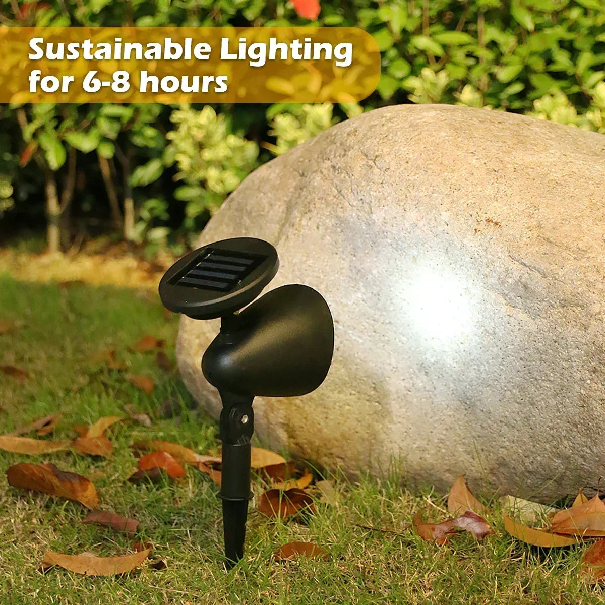 projecteur solaire extérieur moderne étanche ip65 led noir piquet fixations panneau solaire commutateur étanche