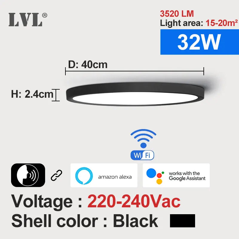 plafonnier led moderne blanc opalescent intensité variable wifi application commande vocale