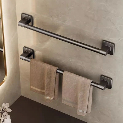 Porte-serviettes sans perçage noir pour salle de bain