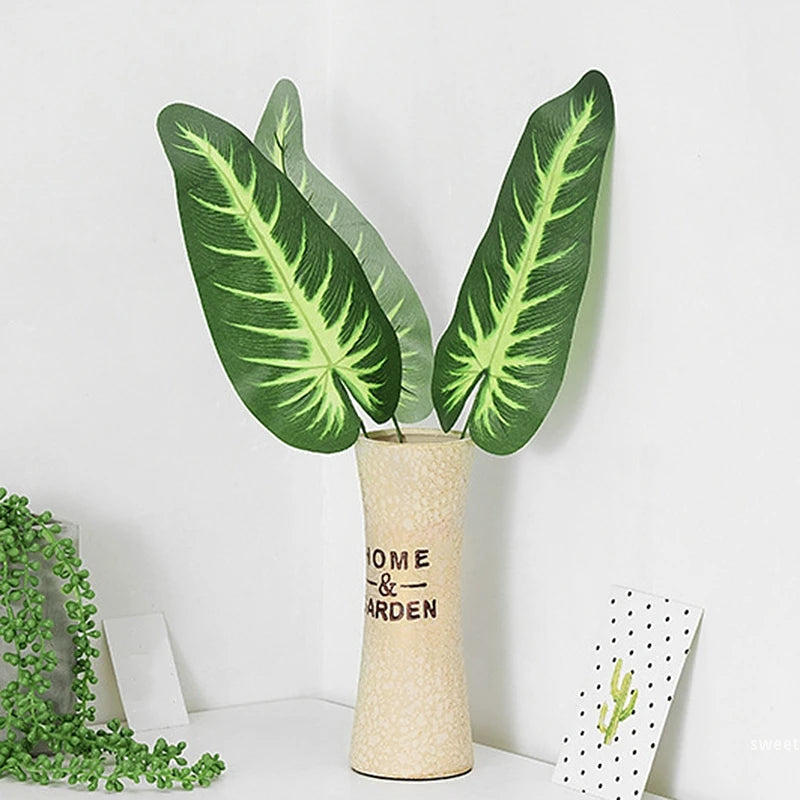 feuilles artificielles vertes modernes tringles vases céramique métal decorationextérieur