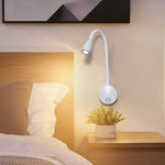 lampe murale led bras articulé tête orientable moderne minimaliste noir blanc argenté doré chambre