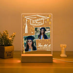 cadre lumineux personnalisable transparent moderne photo nom université citation année