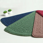 tapis demi circulaire moderne rouge bleu marine vert spirales polyester antidérapant salle bain chambre
