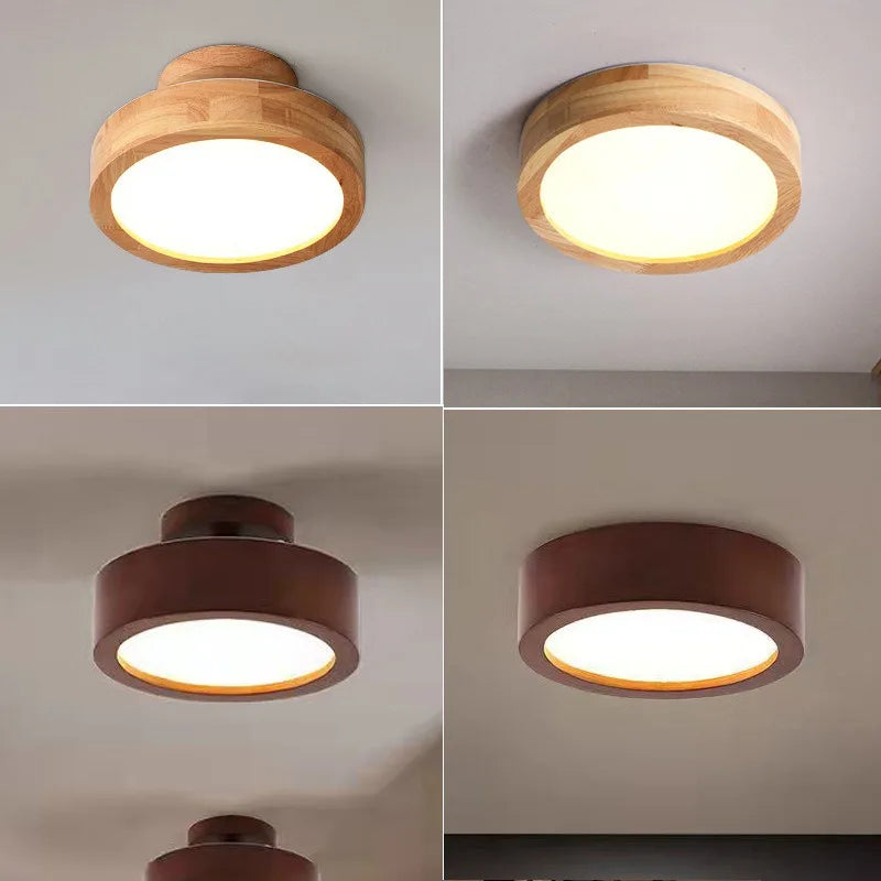 lampes plafonniers modernes minimalistes bois clair foncé éclairage led blanc chaud chambre salon salle