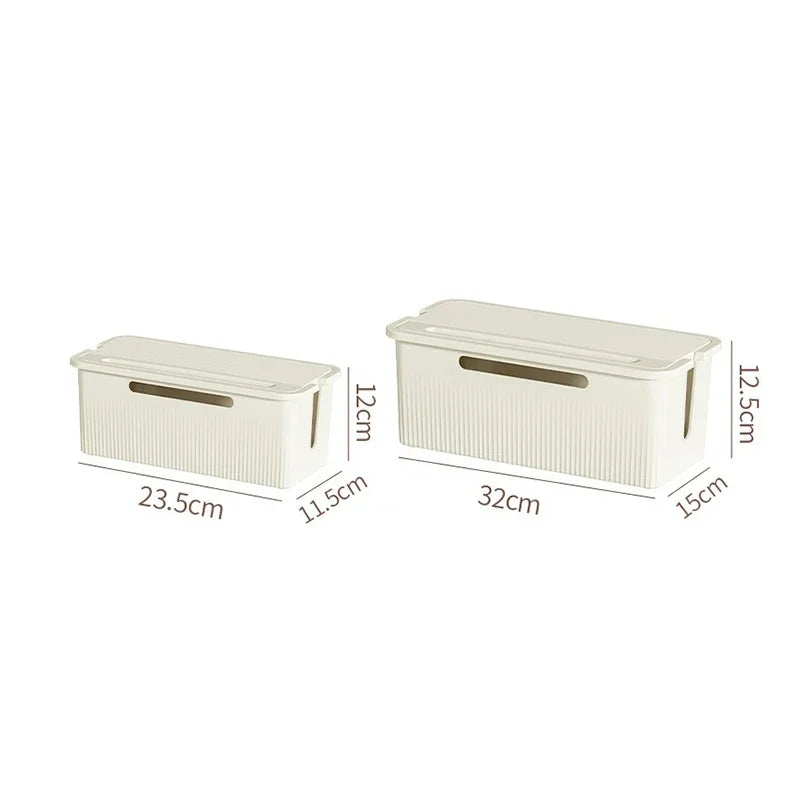 boîte rangement câbles alimentation prise carte moderne rayures verticales beigeclair rechargeable abs